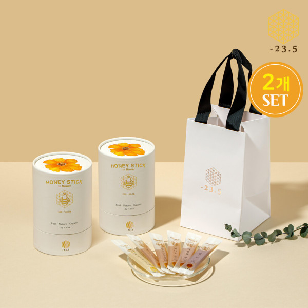[오늘출발] 이십삼쩜오(23.5) 국내산 벌꿀 꿀스틱 허니스틱 30포+30포 선물세트 (총 60포) 쇼핑백 증정