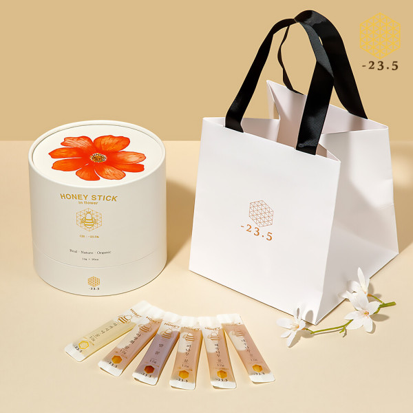 [오늘출발] 이십삼쩜오(23.5) 국내산 벌꿀 꿀스틱 허니스틱 90포 선물세트 쇼핑백 증정