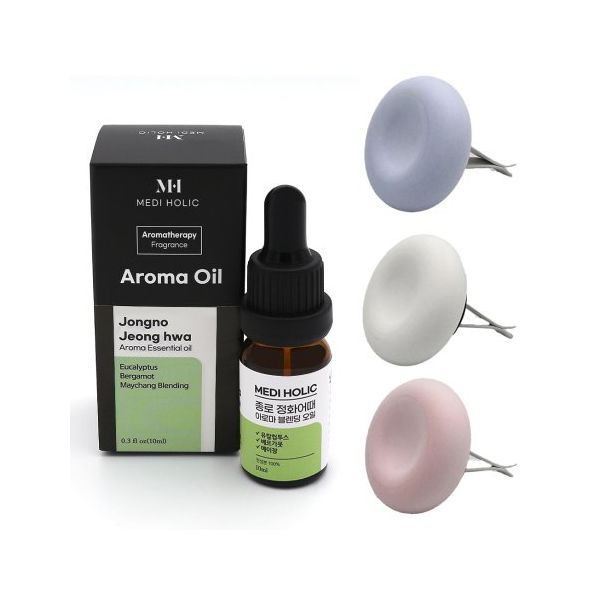 KOR 메온셀 공기케어 차량방향제 종로 정화어때 천연 아로마오일 규조토 차량용 방향제 송풍구 디퓨저