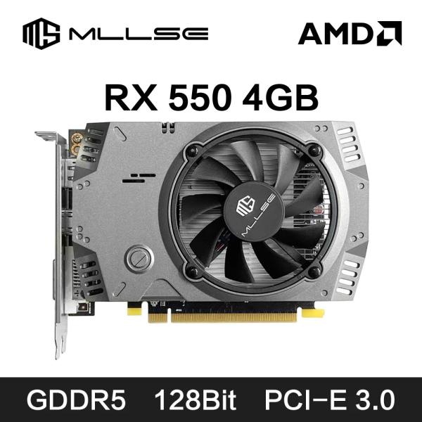 [오늘출발] MLLSE AMD RX 550 4GB 그래픽 카드 GDDR5 128Bit DVI HDMI DP PCI-E 3.0 Radeon GPU Rx 550 게임 비디오 카