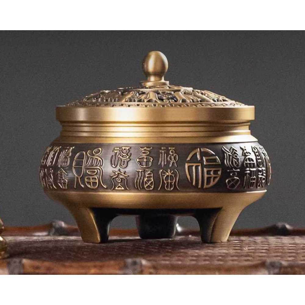 구리 향로 황동 아로마 다리형 가정용 불교 장식품 제사 향꽂이 법당 부처님 굿즈