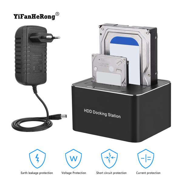 SATA-USB 3.0 듀얼 HDD 독 듀얼 슬롯 HDD 도킹 스테이션 오프라인 클론 HDD 도킹 스테이션용 하드 디스크 5