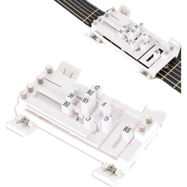 Generic기타 보조 코드 트레이너 기타 초보 연습 도구 유용한 학습 액세서리 친구를 위한 시스템화이트