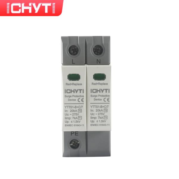 CHYT 번개 보호 서지 보호 장치 무료 배송 YTTS1-B  C7 AC SPD 2P 275V 20  40KA 7KA T1  T2