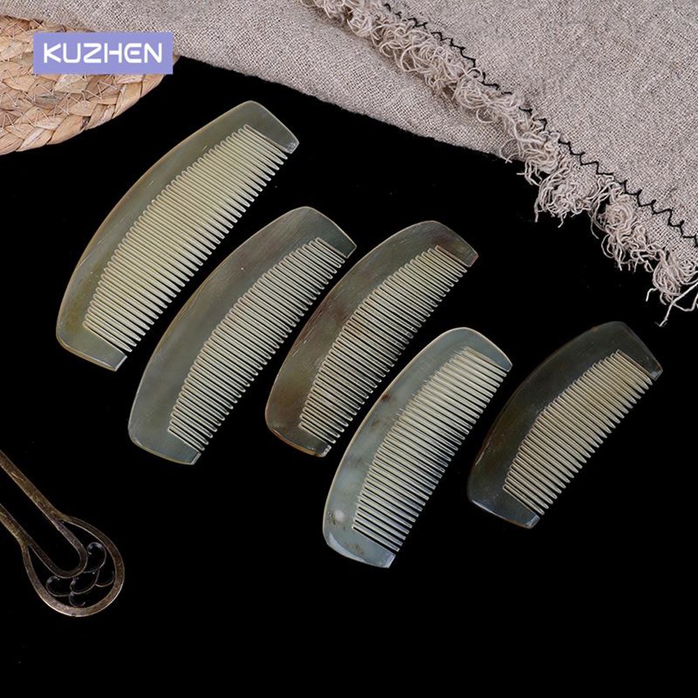 뿔 앰버 정적 가능 가지 관리 머리카락 황소 빗 브러시 건강 천연 헤어