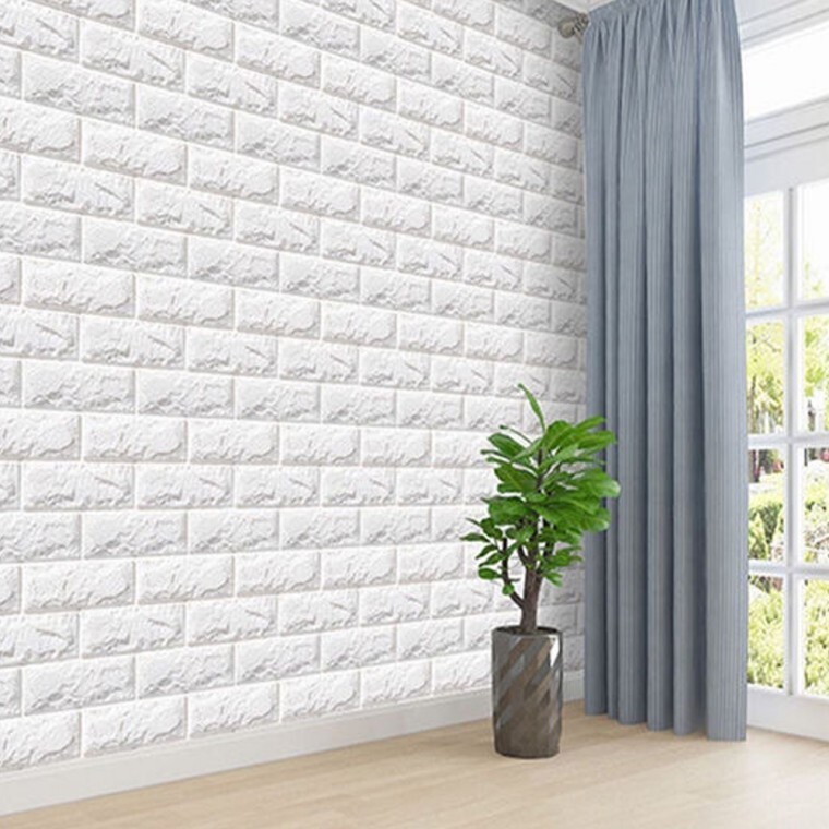 붙이는 폼 블럭 시트지 인테리어 부착식 스티커 벽돌 벽지 셀프 도배 폼블 단열 뽁뽁이