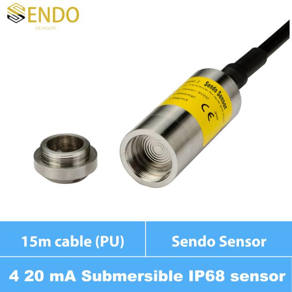 [오늘출발] 수중 압력 트랜스미터 수위 센서 탱크 4m 6m 8m 15m 20m PU 케이블 IP68 4  20mA DC 12V 24V AISI 316L 다