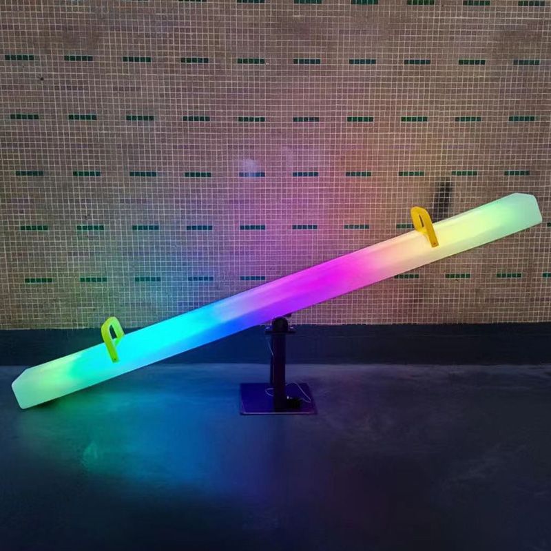 인스타 놀이터 LED 시소 움직이는 불빛 카페 공원 태양열 조명 발광 펜션  H.2.35m정사각형경마(태양)판타