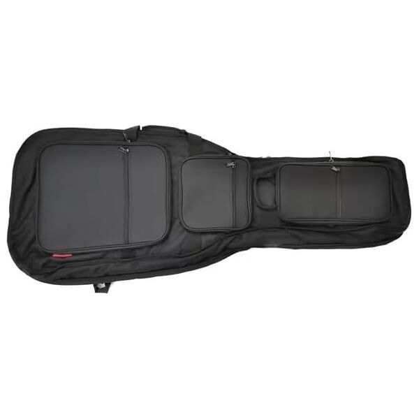 PLAYTECH 소프트 일렉트릭 기타 케이스2개용 보관 포켓 6개 포함 검정색 긱백