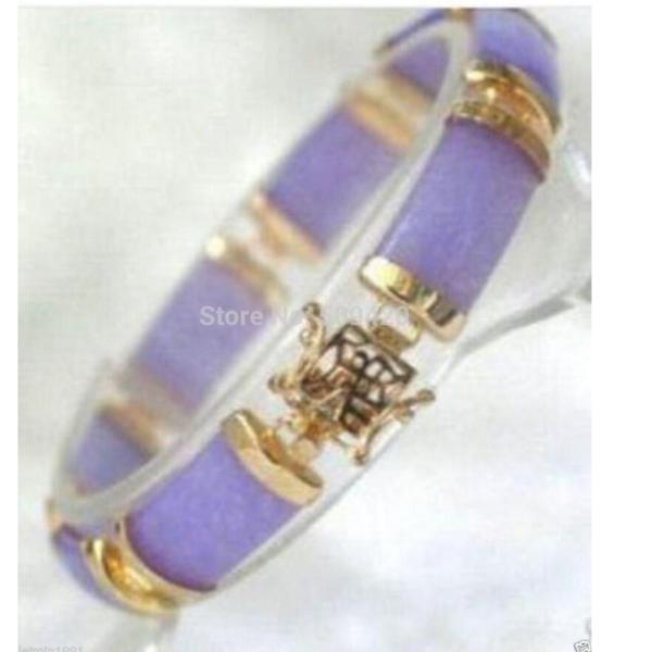 [오늘출발] 아름다운 중국 라벤더 컬러 옥 팔찌 무료 배송