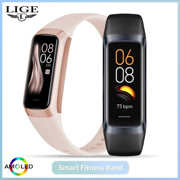 [오늘출발] AliExpress Collection LIGE Amoled 스마트 워치 남녀공용 스마트 밴드 심박수 혈액 스마트 워치 방수 스마