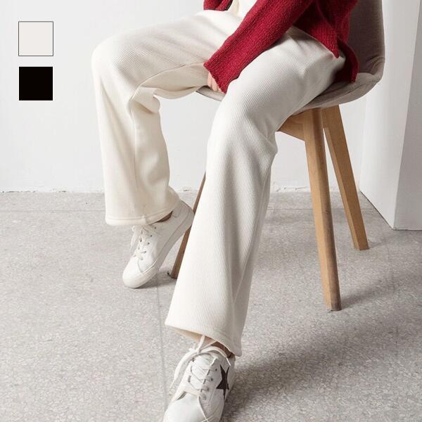 아트박스 아트박스/신상오픈런 브베일 블랙 여성 와이드 팬츠 윈터 허리스트랩 밴딩