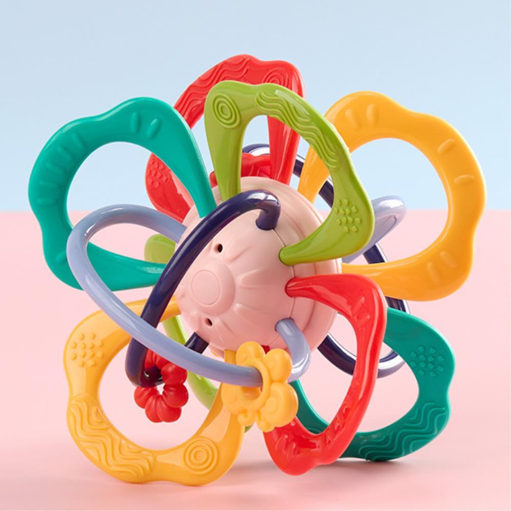 아기 돌리고 움직이는 입체고리 촉감공 백일선물 장난감공 선물