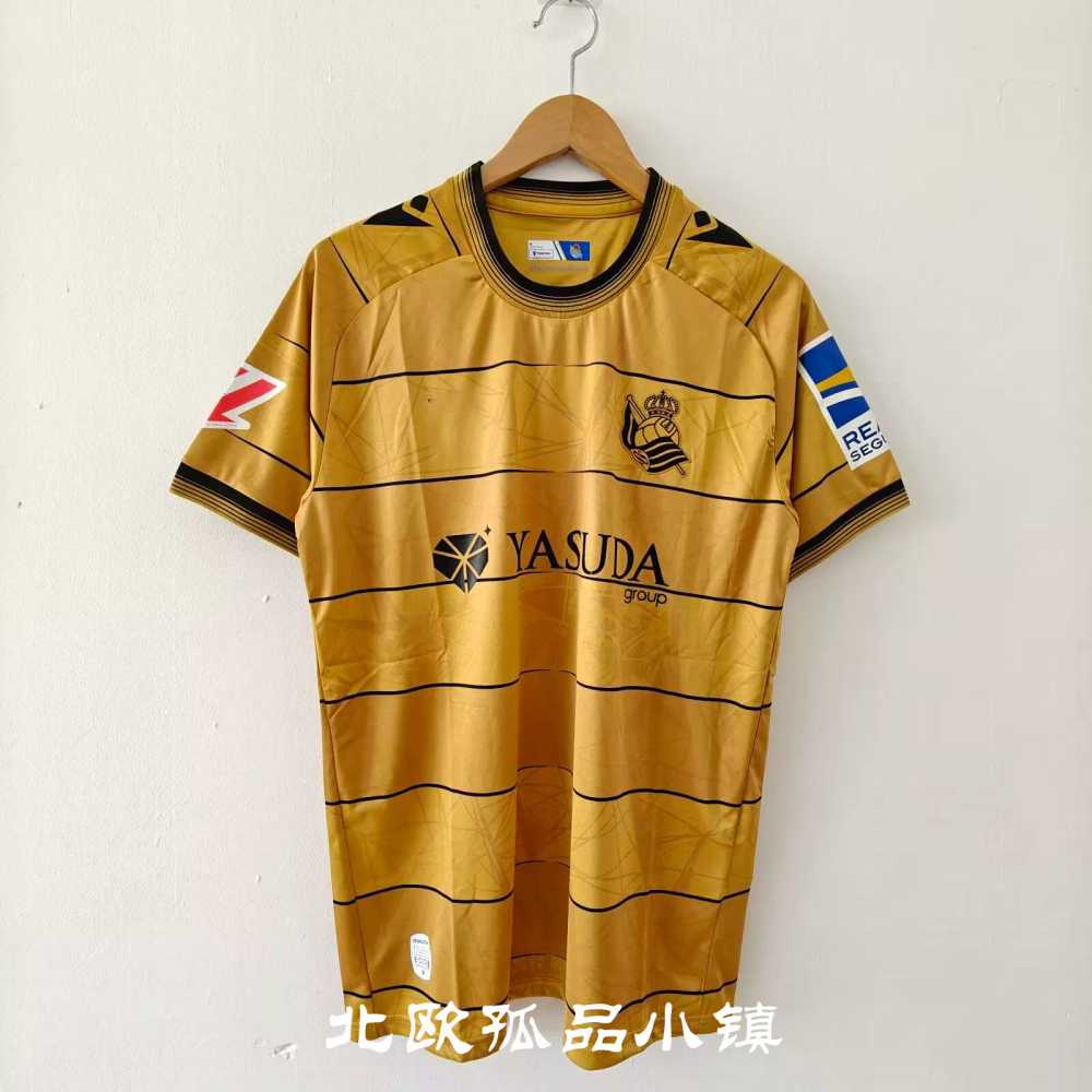 [해외] 24-25 스페인 레알 소시에다드 원정 레플리카 저지 축구 유니폼 반팔 티셔츠 노란색 칼라
