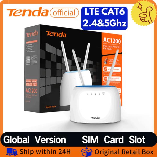[오늘출발] Tenda-4G 무선 라우터 LTE CAT6 2.4  5Ghz 모뎀 Wifi 라우터 Sim 카드 슬롯 AC1200 4G 무선 repetidor 핫스
