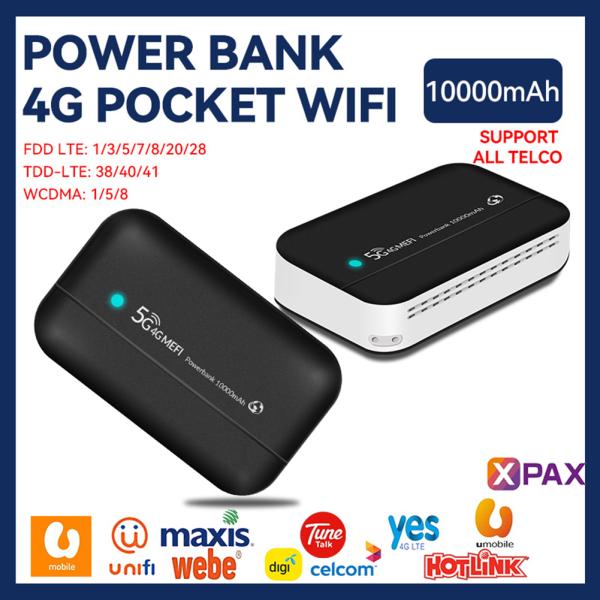 [오늘출발] SIM 카드 슬롯이 있는 무선 핫스팟 포켓 와이파이 4G LTE 모바일 라우터 10000mAh 충전기 Wifi PW100 모바