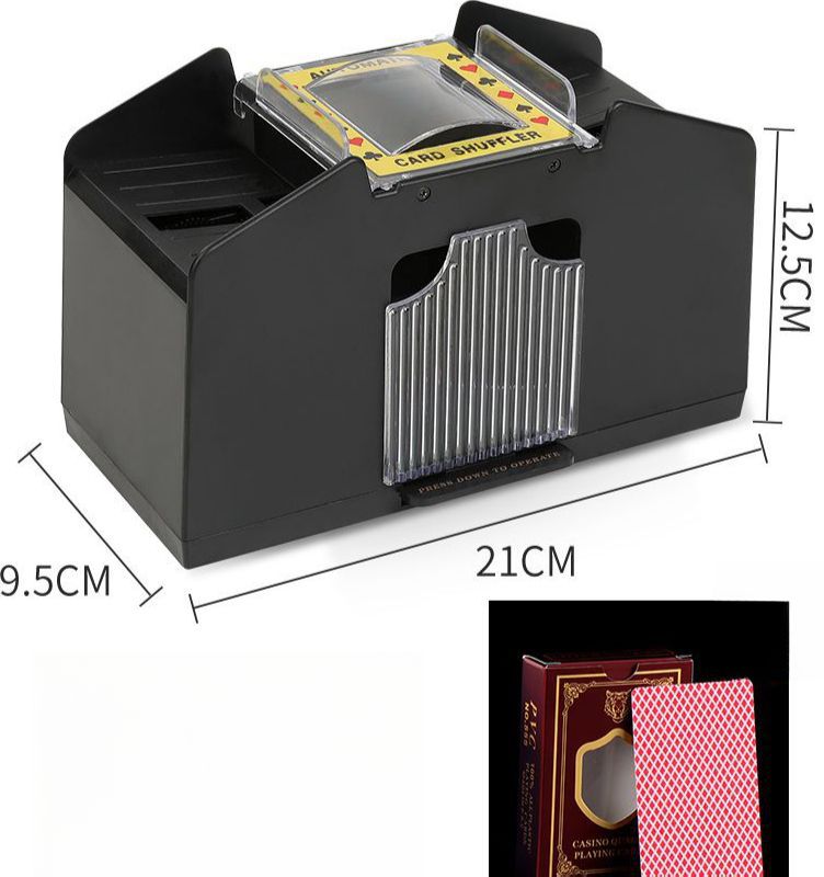 셔플 기계 트럼프 포커 자동 카드섞는기계 딜러 머신 E. 미들 + PVC 레드 포커 4덱