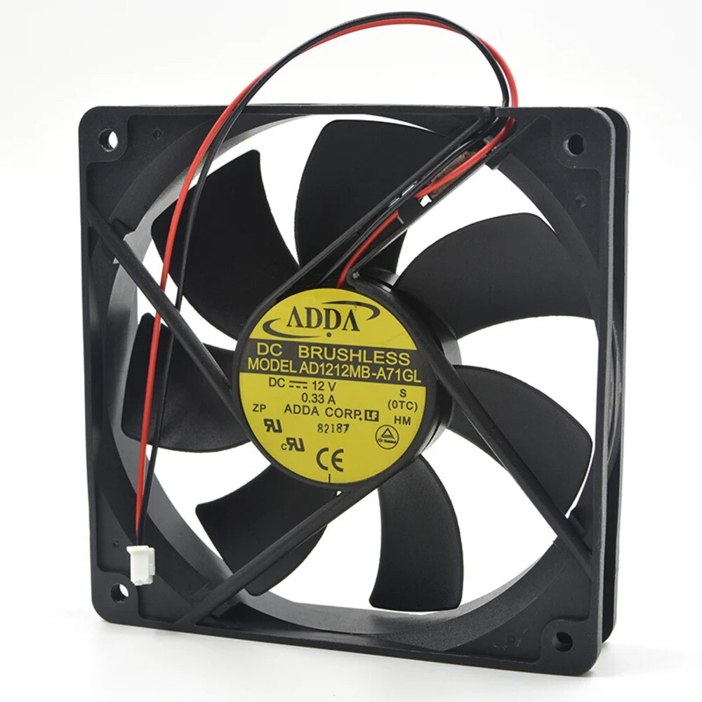 [해외] ADDA 12cm 12025 12v 0.33A AD1212MB-A71GL 섀시 음소거 전원 전용 팬