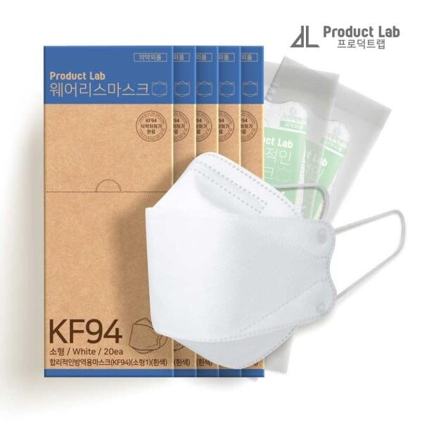 [오늘출발] 합리적인마스크 프로덕트랩 합리적인마스크 KF94 마스크 100매 소형 흰색 국산