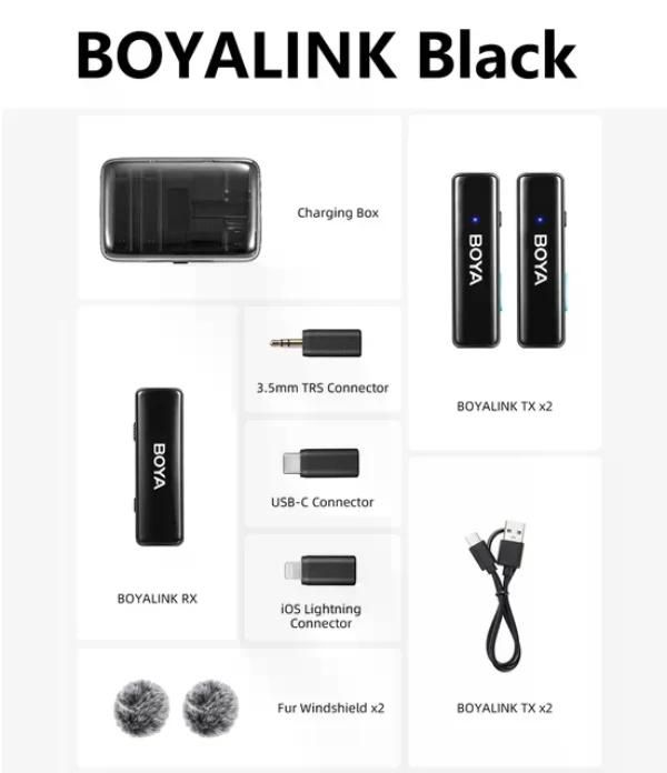 보야링크 BOYALINK BY-LINK 무선마이크 방송용 유튜브 Black