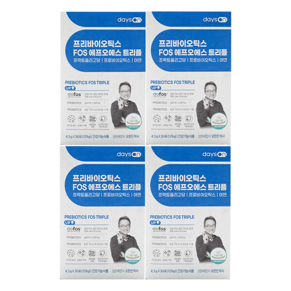 [오늘출발] 데이즈온 데이즈온 오한진 프리바이오틱스 FOS 트리플 4.3g x 30포 x 4박스 /SO