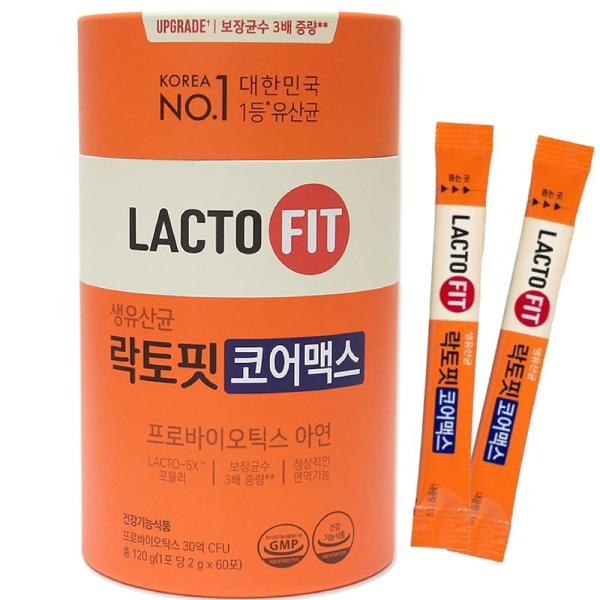 종근당건강 Lacto-Fit 프로바이오틱스 코어 맥스 스틱 60개 토락핏 락토핏 락토핏 유산균 파우더 Chong-Kun-Dang CKD
