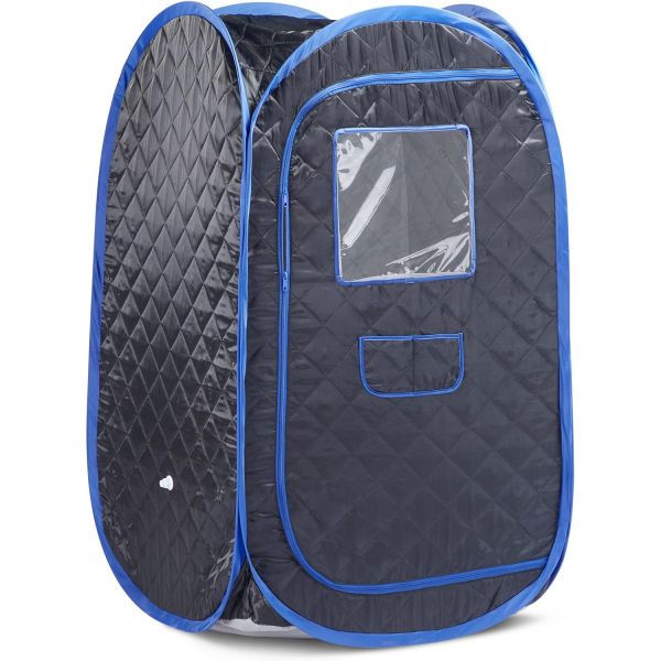 휴대용 사우나 텐트 찜기 없는 디톡스 테라피 접이식 1인 전신 스파 블랙