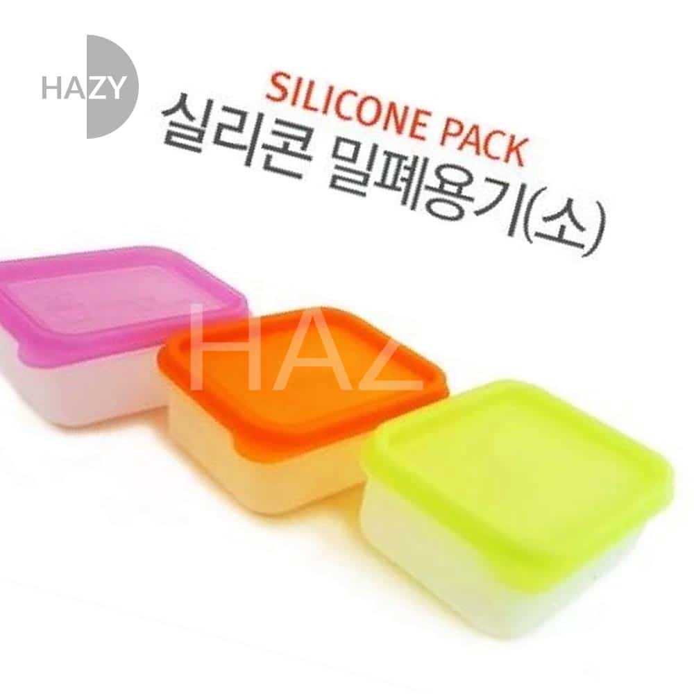 [오늘출발] 헤이지 이유식 실리콘용기 밀폐용기 실리콘 150ml 사각 보관용기 국산실리콘이유식용기 유아식기 이유식보