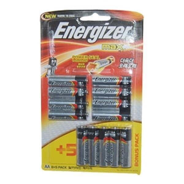 에너자이저 맥스 알카라인 건전지 AA(8+5개) 48개입