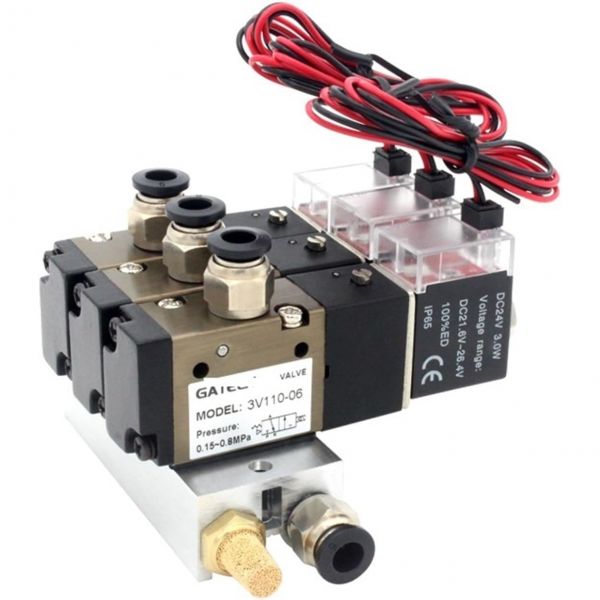 3V11006NC 정상 폐쇄형 솔레노이드 밸브 스테이션 블록 머플러 피팅 베이스 매니폴드 DC12v DC24v AC110v A