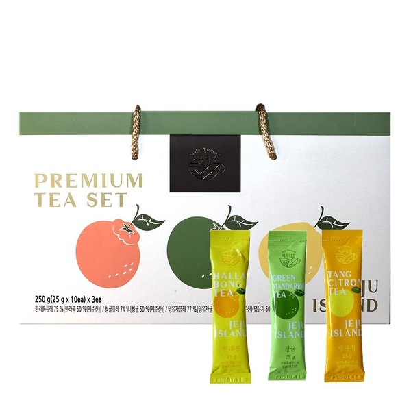 제주담움 과실차 스틱 3종 선물세트(한라봉차/청귤차/댕유자차) (각25g x 10포)