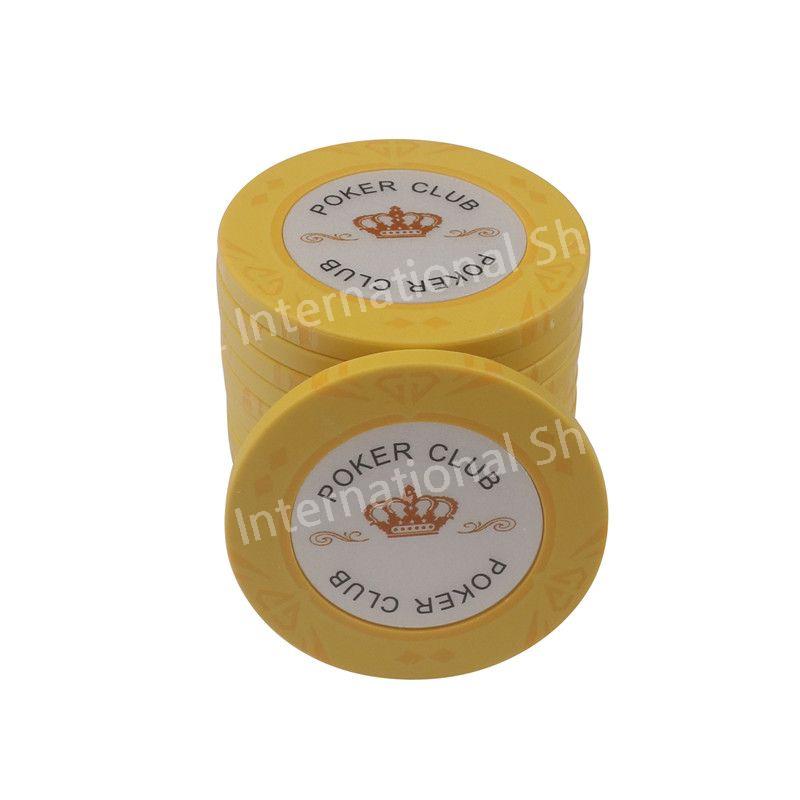 텍사스 칩 홀덤 포커 전문 게임 숫자칩 카드 놀이 보드게임 카지노 50개 세트 빅사이즈 옐로우 50개 세트