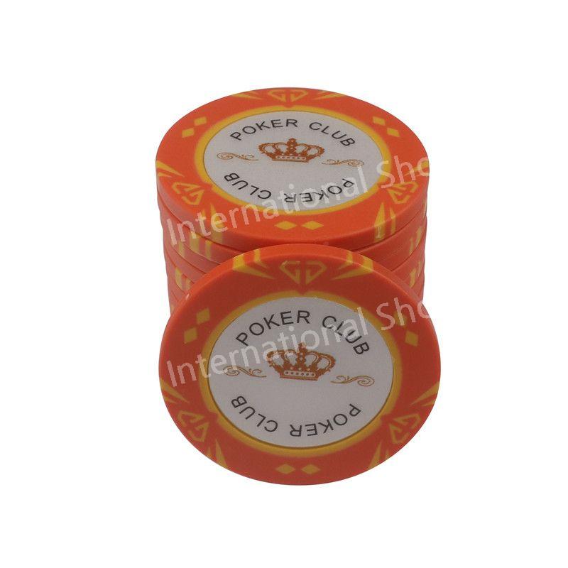 텍사스 칩 홀덤 포커 전문 게임 숫자칩 카드 놀이 보드게임 카지노 50개 세트 빅사이즈 오렌지 50개 세트