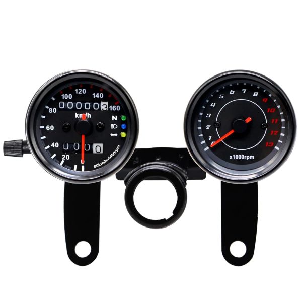 12V 오토바이 게이지 콤보 0 13000RPM 타코미터 160km h 속도계 Odometer 백라이트 LED 및 혼다 야마하 스