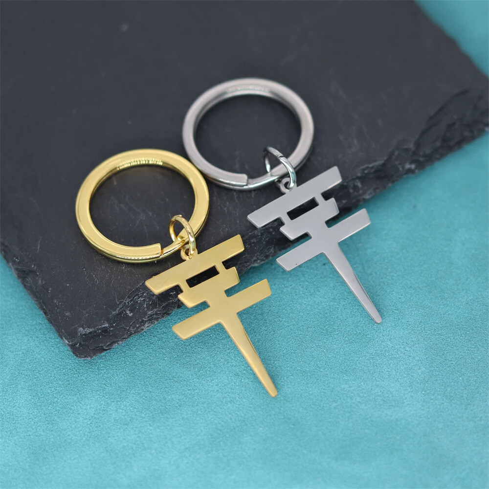 호텔키링 Tokio 호텔 빌 카울리츠 심볼 키체인 스테인레스 스틸 펜던트 남녀공용 키링 생일 선물 키 액세서