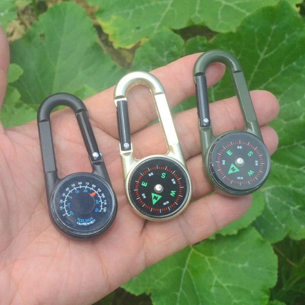 [오늘출발] 나침판 금속 야외 키 버클 나침반 양면 등산 멀티 온도계 북쪽 바늘