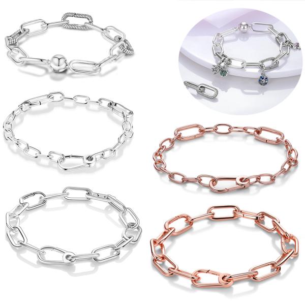 링크브레이슬릿 체인 MULA Me 시리즈 925 스털링 실버 핏 오리지널 매력 DIY 브랜드 주얼리 만들기 여성 파