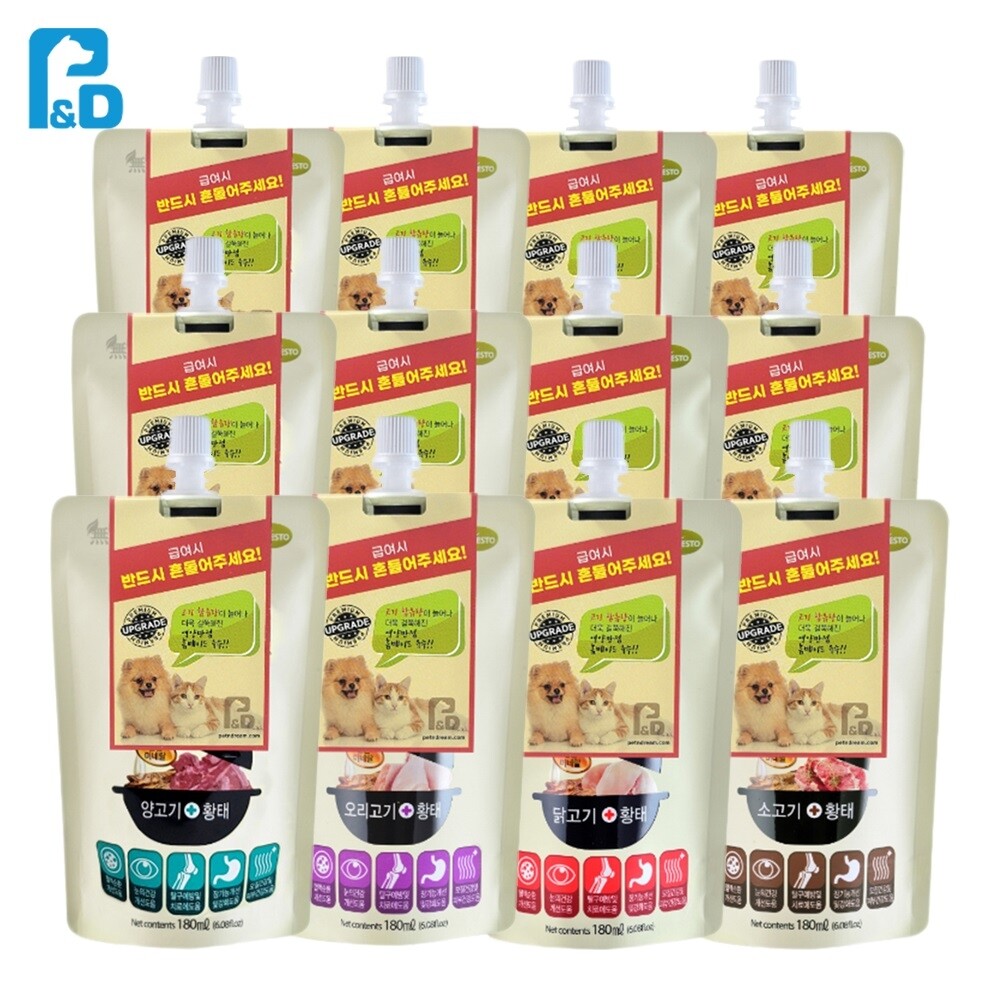 [오늘출발] 영양만점 강아지황태국 무첨가제 영양식 황태육수 180ml 4종콤보 x3