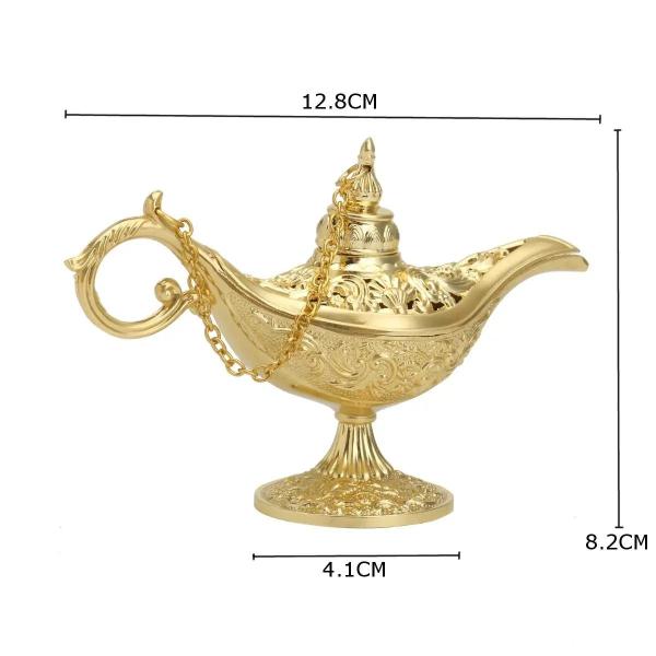 요술램프 알라딘램프 소장용 조각 희귀 전설 지니 조명 모델 금속 골드 아연 합금 홈 데코 공예 선물 신제