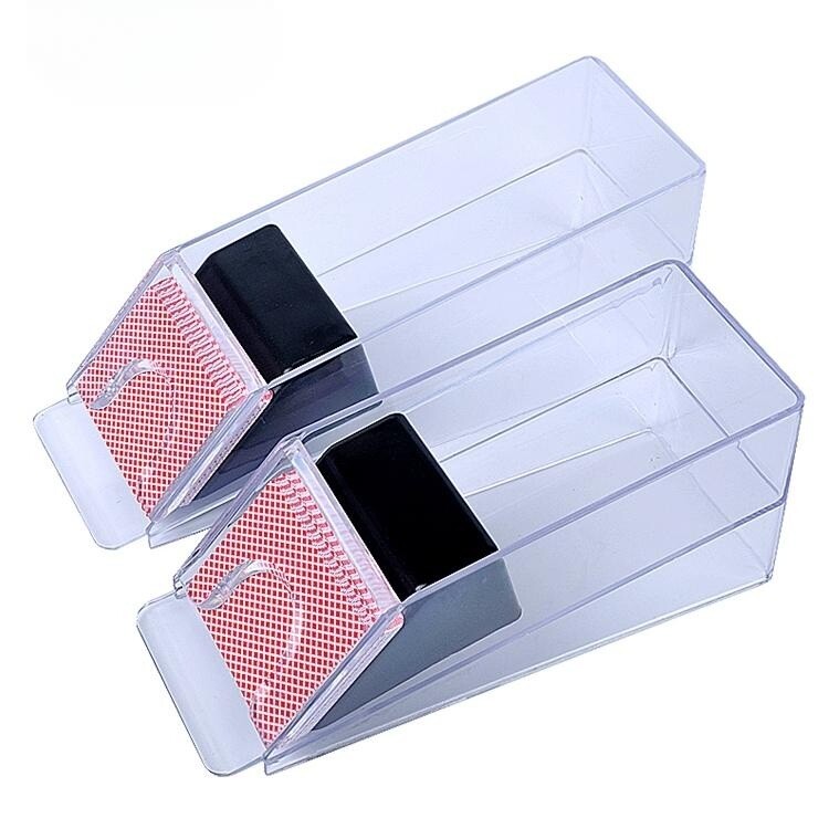 카지노 딜러 셔플 랙 카드 분배기 트럼프 셔플러 홀덤펍 바카라 블랙잭 카드 케이스-최대 6개 카드