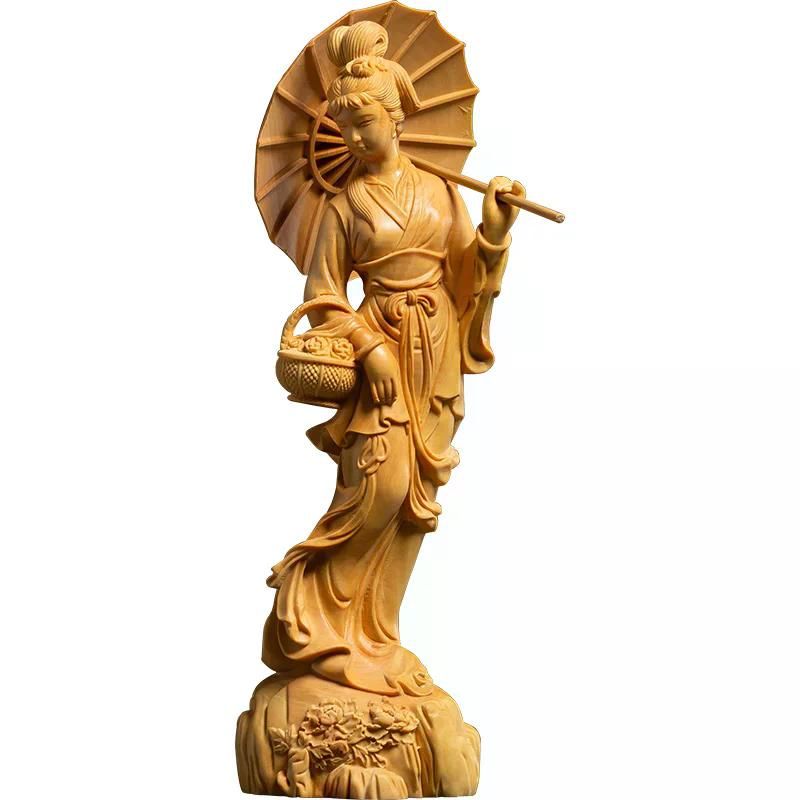 원목 강남 미인 캐릭터 동상  중국 뷰티 아트 집 거실 방 장식 무료 배송