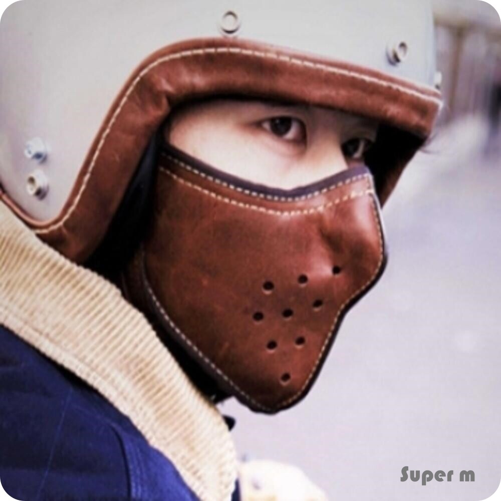 [오늘출발] 자전거 바이크 오토바이 가죽 마스크 라이딩 인조가죽 인싸 아이템 라이더 동호회