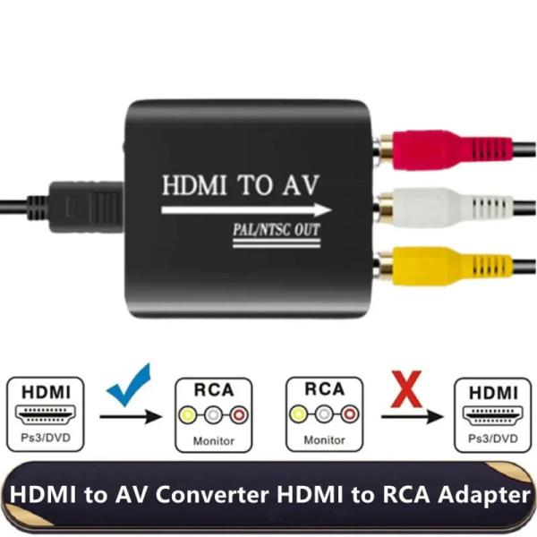 [오늘출발] HDMI RCA AV CVSB LR 비디오 1080P Scaler 컨버터 박스 HD HDMI-AV 비디오 복합 어댑터 HDMI2AV 어댑터 지