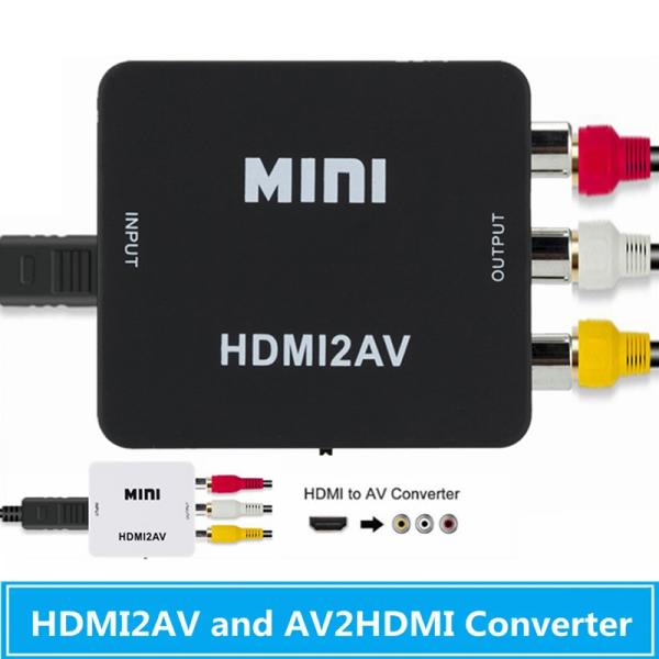 [오늘출발] HDMI-RCA AV 복합 어댑터 변환기 오디오 비디오 케이블 CVBS AV 어댑터 USB 케이블 포함 HD 1080P HDMI2AV