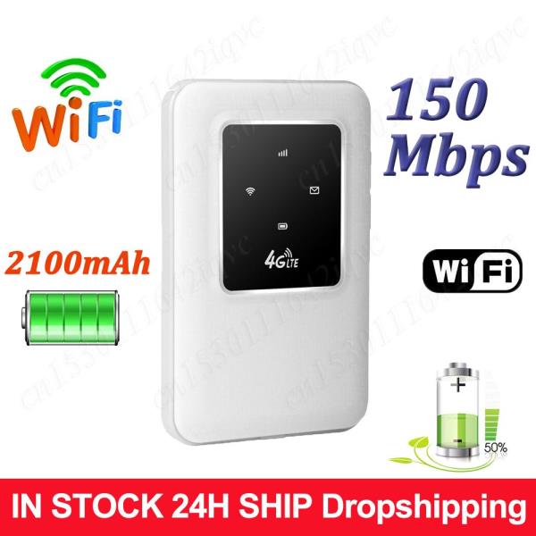 [오늘출발] 공유기 SIM 카드 슬롯 포켓 리피터 포함 무선 인터넷 라우터 장치 4G LTE 와이파이 150Mbps MIFI 2100mAh