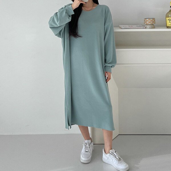 (에이치스타일)(OP)베니왕퍼프벌룬박스롱원피스