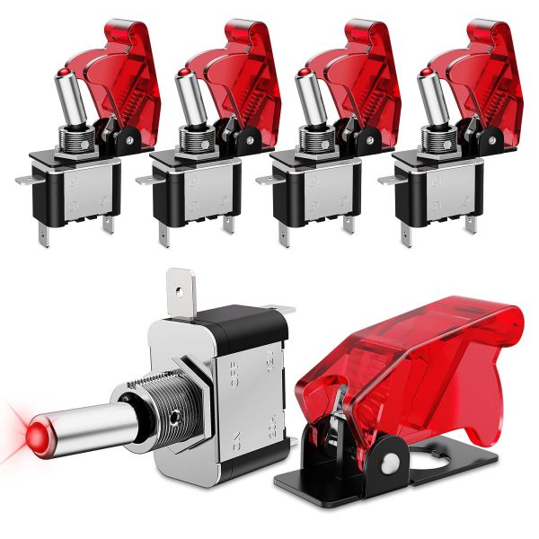 Nighty 5PCS12V LED 토글 스위치 헤비 듀티 20A ON OFF 3핀 로커 자동차 트럭 보트 랙킹 자동차용 2년 보증