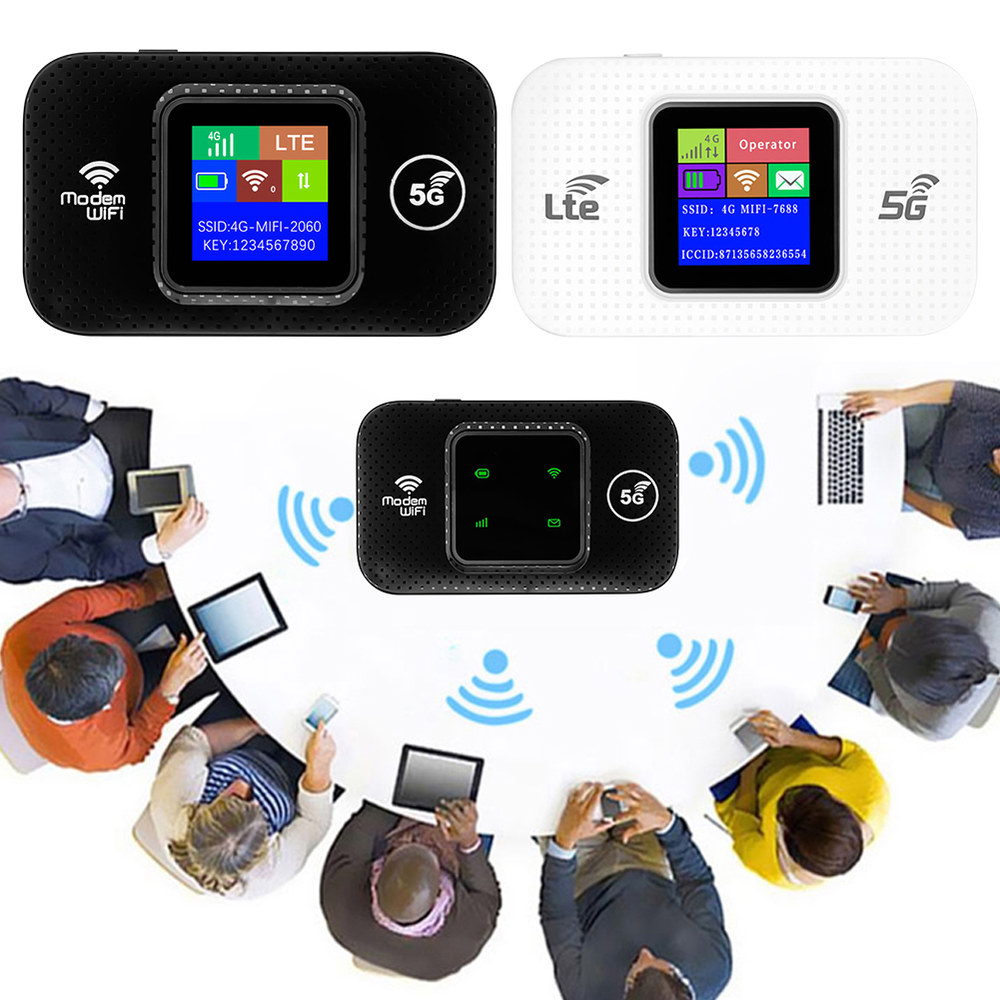 [해외] 4G LTE 무선 와이파이 라우터 휴대용 장치 150Mbps 핫스팟 자동차 모바일 광대역 SIM 카드 슬롯 포함 퀄컴