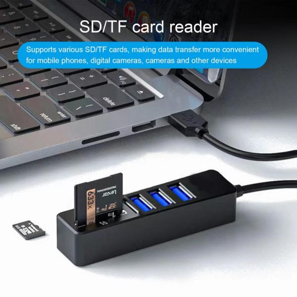 [오늘출발] 신뢰할 수 있는 USB 2.0 멀티 스플리터 어댑터 SD 카드 TF 카드 리더 플러그 플레이 USB 허브