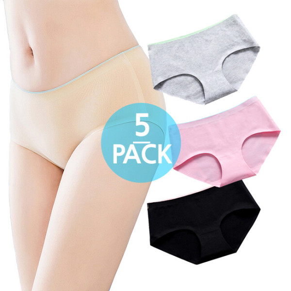 [오늘출발] 플레이워크 (5장세트) 여성 면팬티 순면100% 심리스 노라인팬티 무봉제 팬티 5장세트 무료배송